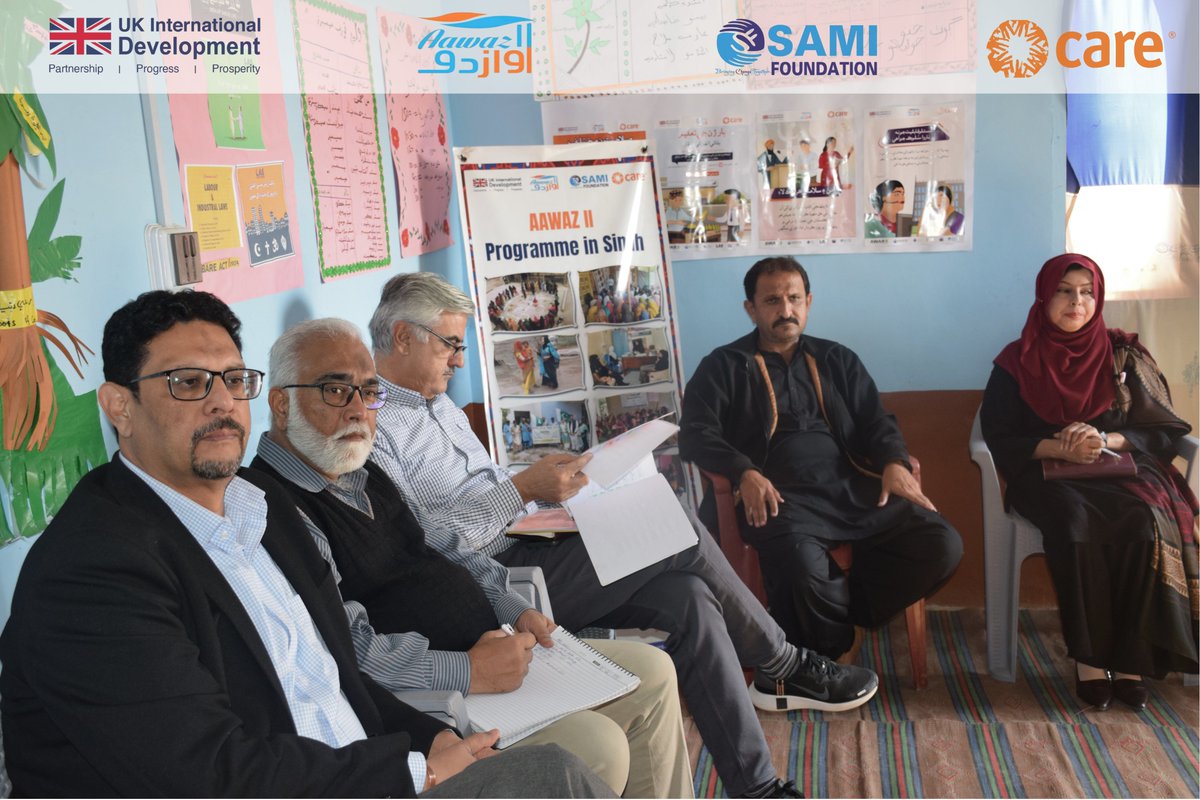 Sami_Foundation's tweet photo. Sami Foundation facilitated a visit of a delegation from FCDO and @CAREPakistan_ to Badin under the Aawaz II Programme. During the visit, the delegation engaged with Aawaz Aagahi Center Resource Persons, Village Forum members, SIGs, and community change makers. https://t.co/wkyCYIfoUn