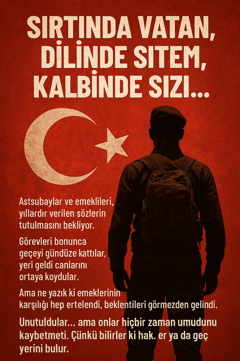 Astsubaylar Yıllardır Verilen Sözlerin Tutulmasını Bekliyor!

#AstsubayınHakkıNerede

#SadettinSaran #FBvAVL 
 Kadıköy'de Başarılar Fenerbahçem
#FenerinMaçıVar Aston Villa 
#RüyaGibi #AyMir
Haydi Fener