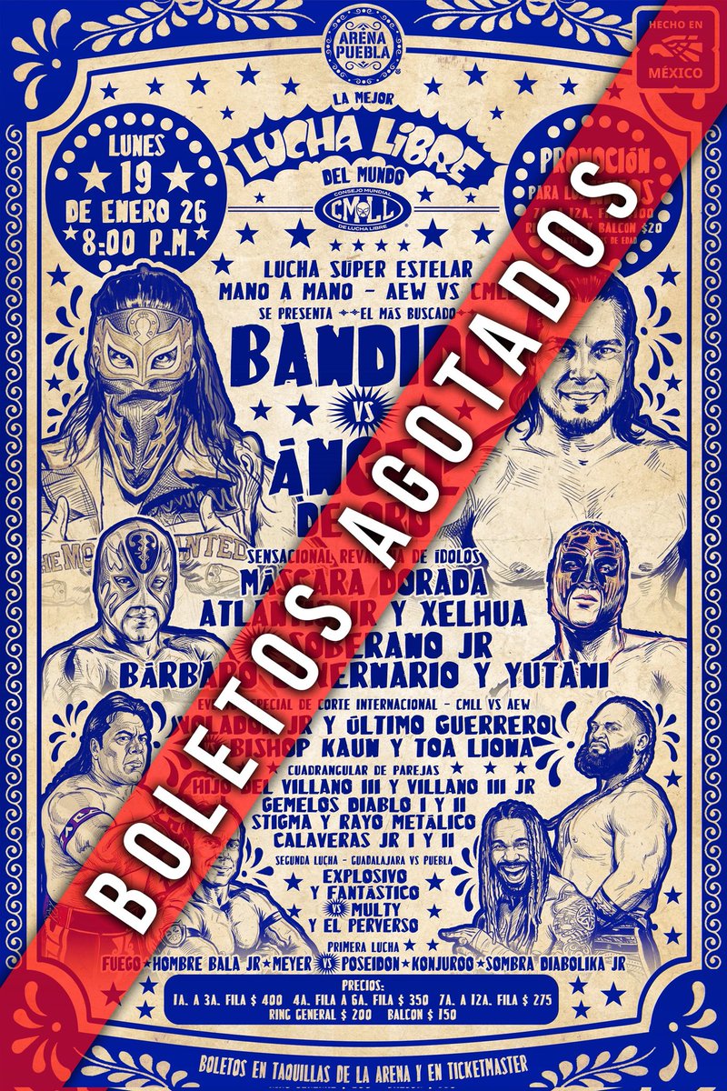 Mientras tanto el #CMLL con el "cascajo" que le manda #AEW 🤭
(Estos no dicen nada con los verdaderos cascajos que le manda la MLW 🤣)