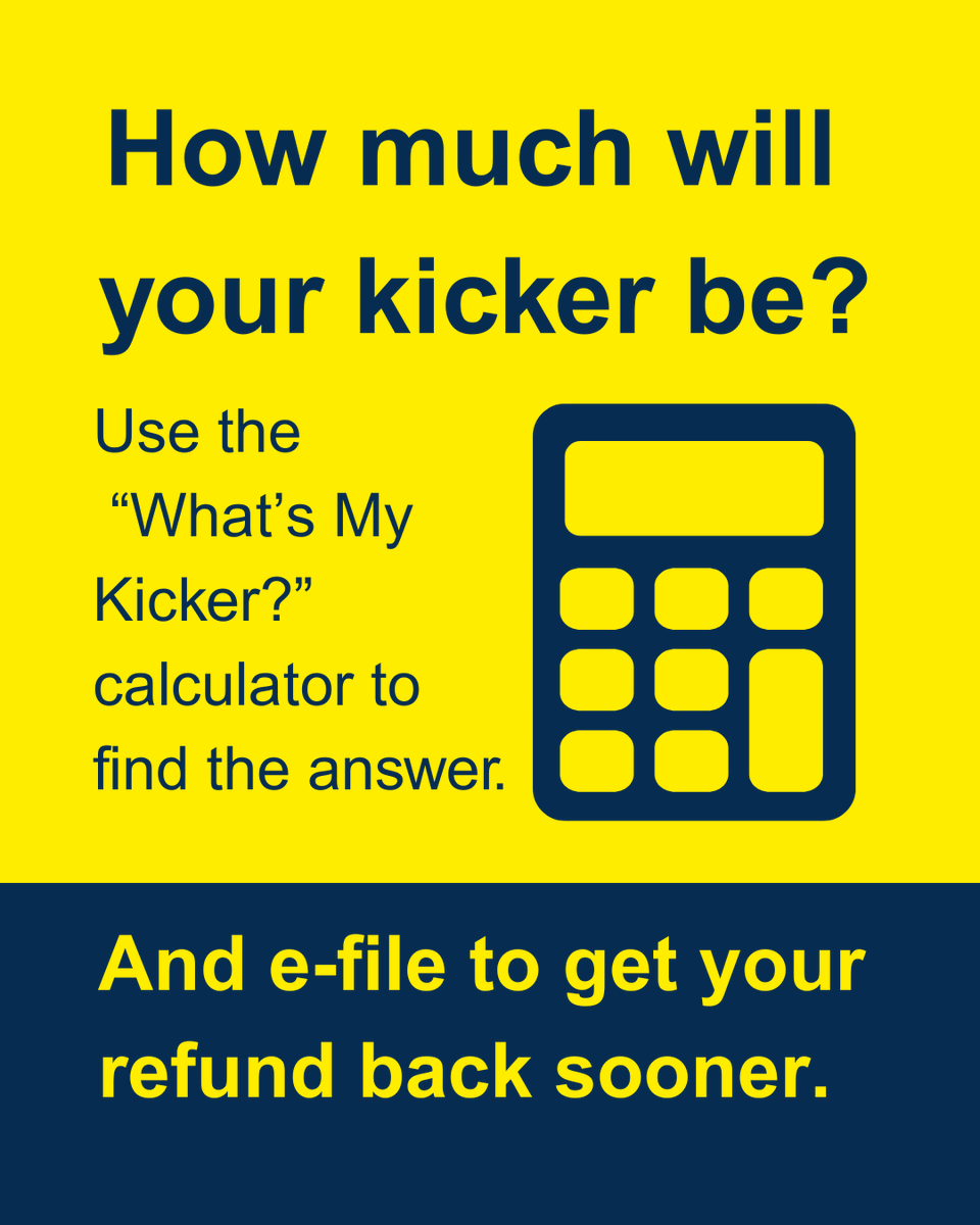 Enter  your name, Social Security number and filing status (for both 2024 and 2025) to use our “What’s My Kicker?” calculator at ow.ly/p0vg50XoC1p. And plan to file electronically in 2026 to get your refund sooner.