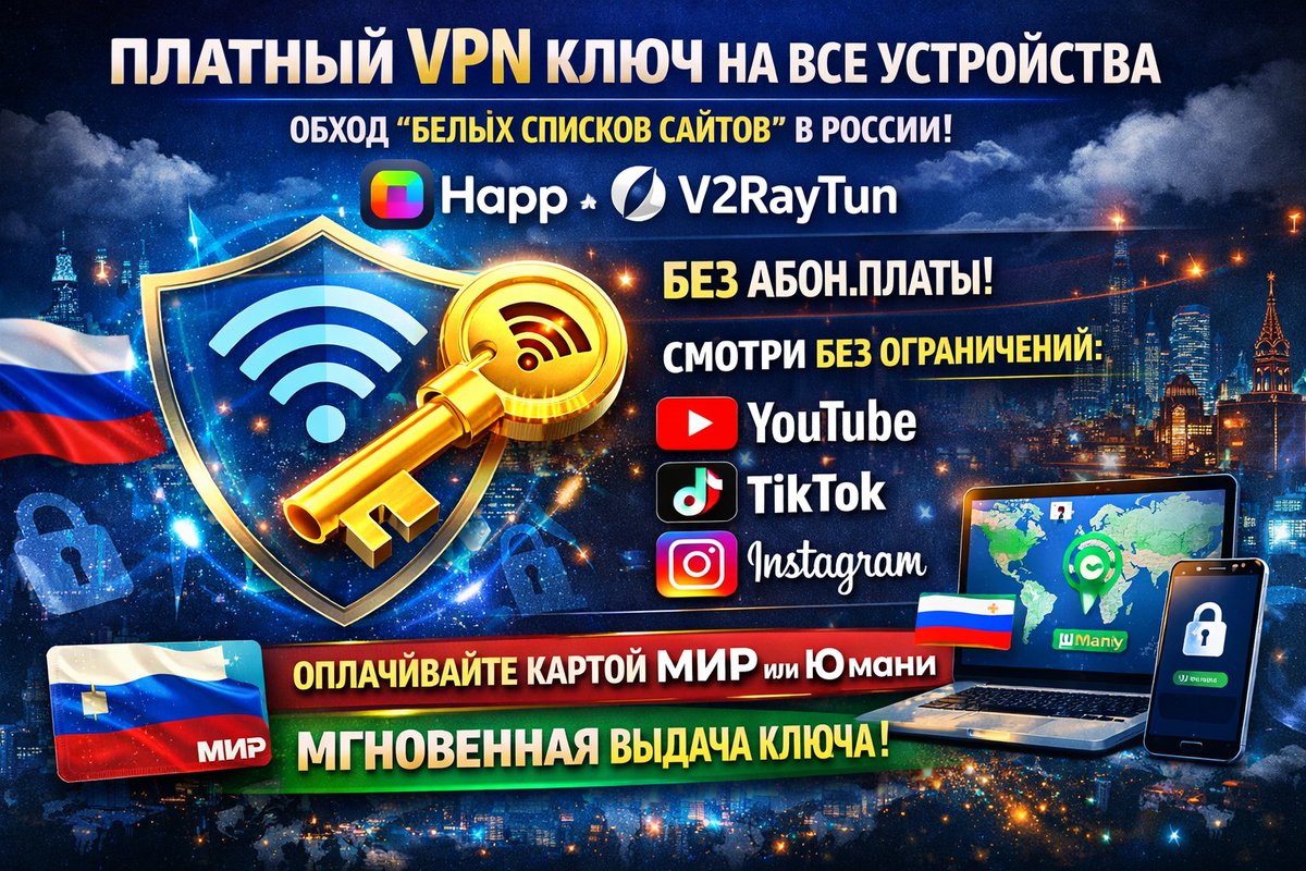 XREKBESS's tweet photo. Надоел VPN с подписками? Плати 5000 ₽ один раз и пользуйся на всех устройствах! Телефон, планшет, компьютер — всё покроем. Сломаем белые списки сайтов вместе.Оплата МИР или ЮMoney, ключ прилетит в личку мгновенно 🚀 https://t.co/tXLoZ8bOxA
#VPN #впн #белыесписки https://t.co/LoPwjKtXAF