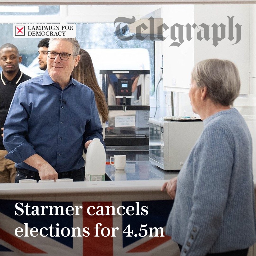 Sir Keir Starmer has cancelled elections for more than 4.5 million people, leading some to accuse him of behaving like a dictator 

We explain what it all means below ⤵️
telegraph.co.uk/politics/2026/…