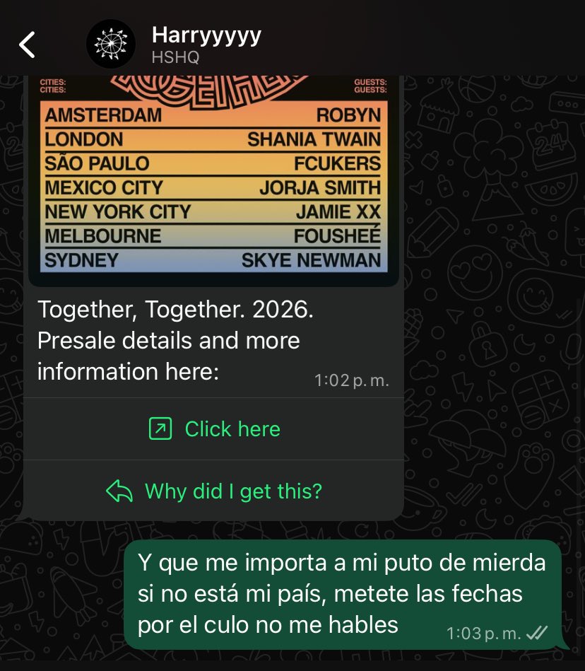 harriliviaa's tweet photo. Mandaba mensaje de las fechas encima, sin vergüenza https://t.co/3ea0ndaaXa