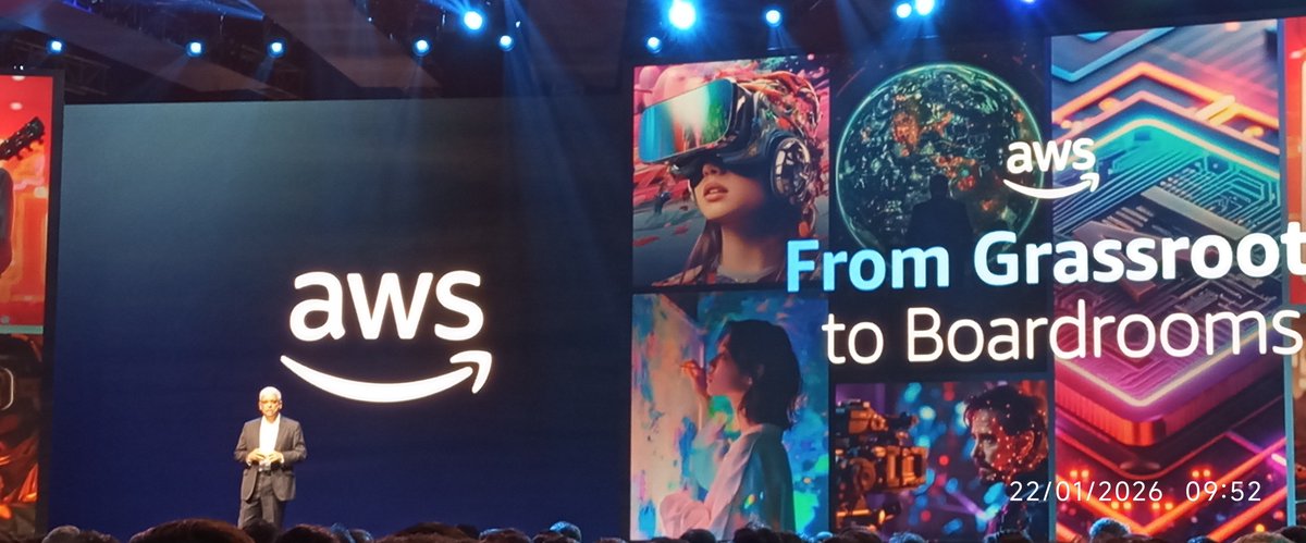 hamsadhwaj's tweet photo. Attended the #AWSAIConclaveBengaluru today, packed with insights on #GenAI, cloud, and realworld use cases

Sandeep Dutta on how @awscloud powers daily life &amp; #govt systems
G2 on #Trainium &amp; #Nova2, #Bedrock &amp; #SageMaker

Solid ecosystem showcase at the #booths https://t.co/3OwJqhhDEB