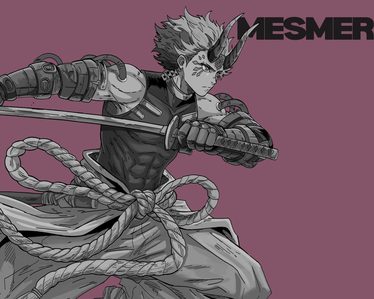 Mesmer.

Originally one of the Black Guard ancient Tatsu soldiers corrupted by a dark Ryusei energy and used as puppets by the main villain. During a battle, Mesmer breaks free from the trance and begins his journey to find purpose again.
