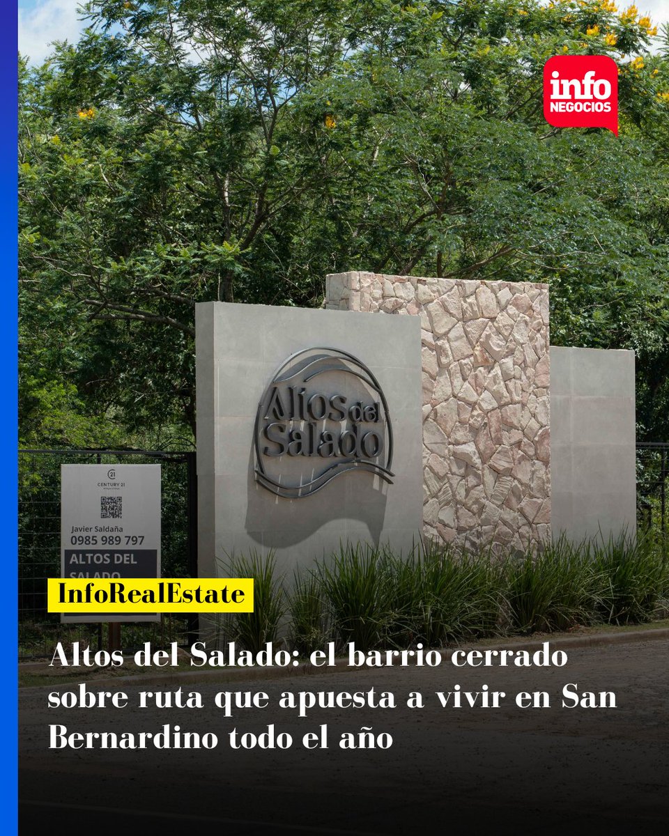 InfoNegocios_PY's tweet photo. 🏢 #infoRealEstate |
🌄🏡 Altos del Salado, barrio cerrado sobre ruta en San Bernardino, apuesta a vida todo el año con entorno natural, seguridad y comodidad para residentes 🌿✨
Leé la nota completa en: @infonegociospy - link en BIO 📌 https://t.co/9Xjs25mdk4