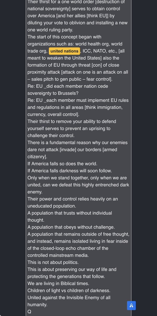 We are witnessing history that I don’t think most people can yet understand…

“United Nations” is specifically mentioned in just one Q Drop (4545) but it’s a doozy. 

Now. Read this drop and understand what you are witnessing right now with Trump Chartering the Board of Peace