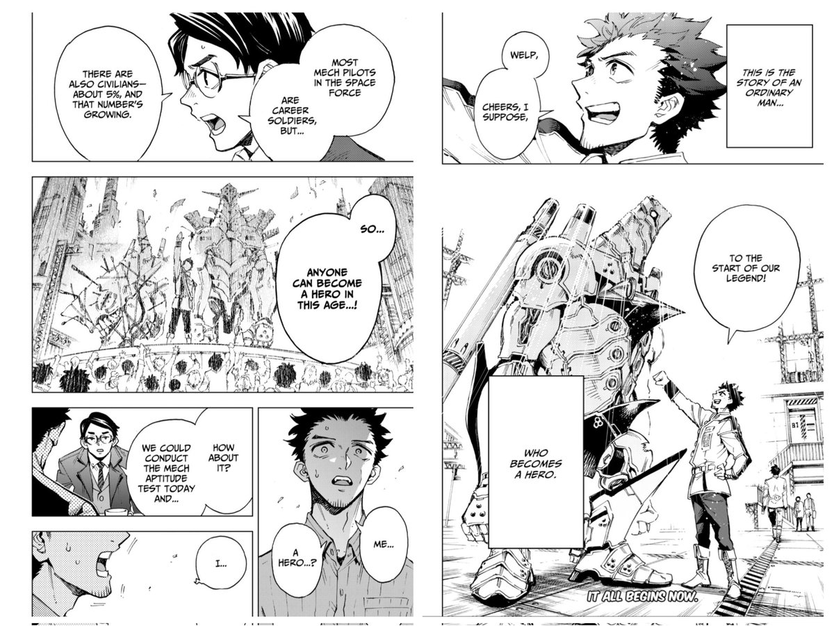 MechaGirlOTD's tweet photo. "Mecha fans vs shonen fans" is a stupid argument I want absolutely no part of. Both "sides" should do themselves a favor and enjoy something with both flavors. Watch G Gundam. Or read Hero Organization, which is currently serialized in Shonen Jump+! https://t.co/XfeVwApMdj