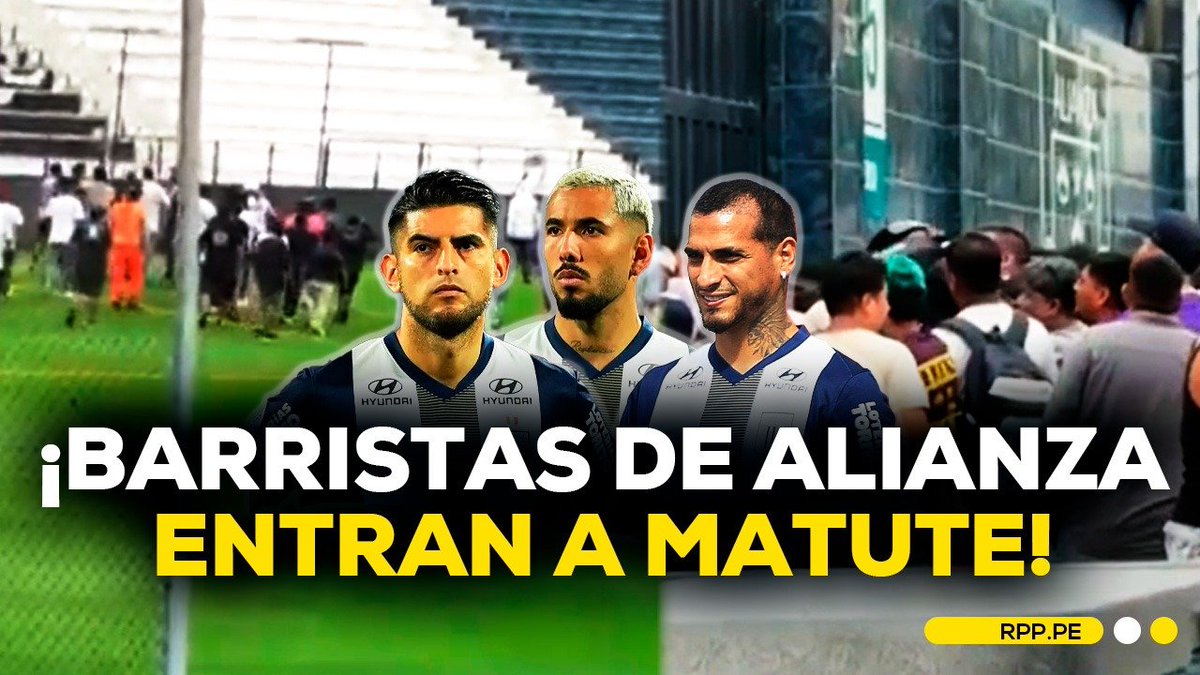 RPPNoticias's tweet photo. Un grupo de barristas de Alianza Lima ingresó al estadio Alejandro Villanueva (Matute) luego de conocerse la denuncia contra los futbolistas Carlos Zambrano, Sergio Peña y Miguel Trauco, reportada por un medio argentino.
👉https://t.co/JZXqnhNlEX
#DIRECTOENDIRECTO https://t.co/bbfqsRYSs6