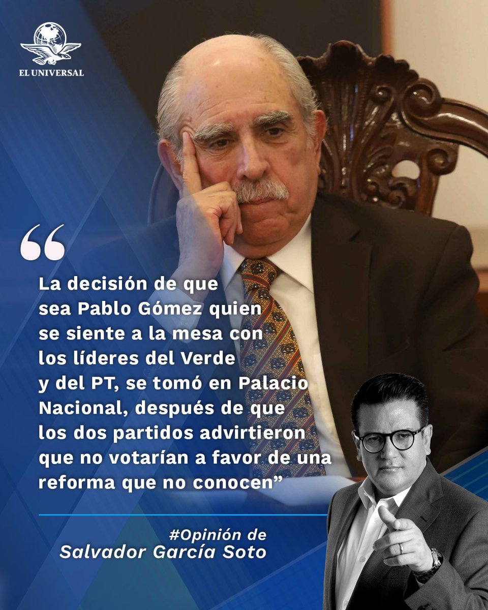 Univ_Opinion's tweet image. “Sheinbaum traicionó y violentó los criterios políticos de las últimas reformas electorales y políticas en México”, #OpiniónPlus de @SGarciaSoto  
eluniversal.com.mx/opinion/salvad…