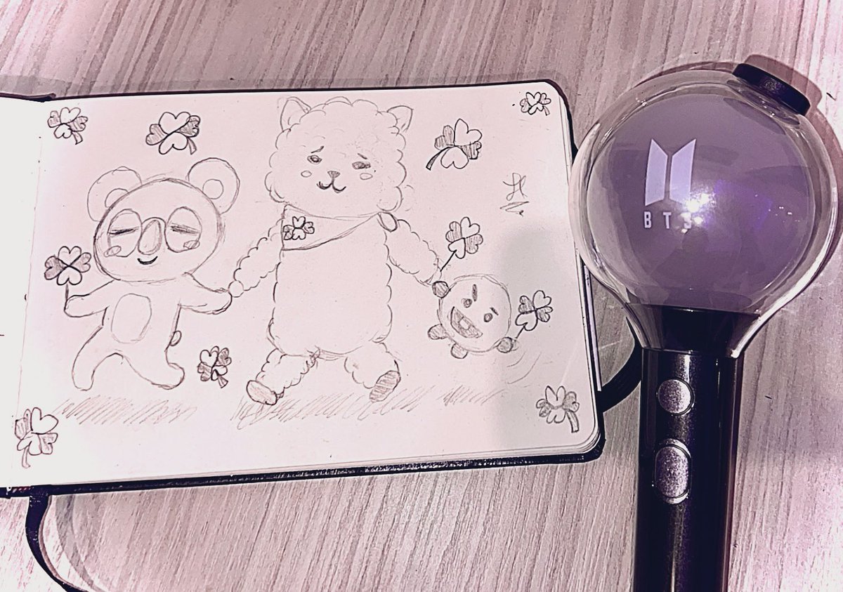 I WON THE TICKETMASTER WAR!! I can’t believe I’m seeing BTS after almost nine years of waiting. Here’s a little doodle I made while waiting in queue :) 
#BTS #BT21 #artmoots #btsconcert