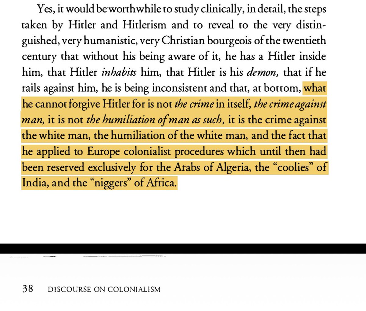 overzealots_'s tweet photo. When Mark Carney draws the line at Trump’s threats against Canada, yet stays complicit in the US-Israeli genocide in Gaza, remember this Cesaire quote: https://t.co/9g7ad18dTI