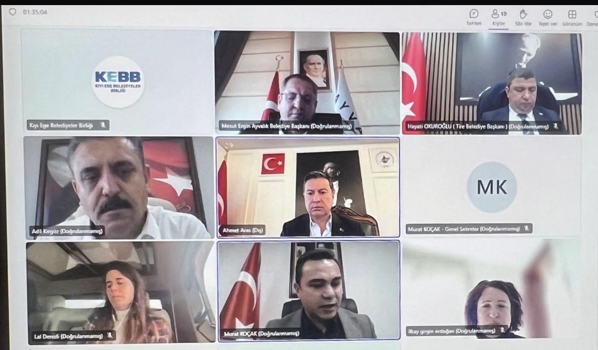 Kıyı Ege Belediyeler Birliği olarak;
2026 yılının ilk Encümen Toplantısını Başkanımız Sn. Ahmet ARAS’ın başkanlığında çevrimiçi olarak  gerçekleştirdik.
<a href="/ahmetaras/">ahmet aras</a> <a href="/muglabsb/">Muğla Büyükşehir Belediyesi</a>