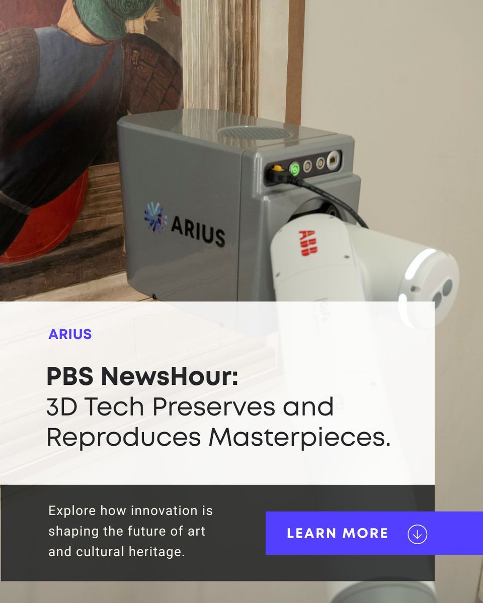 A week after our PBS <a href="/NewsHour/">PBS News</a> feature, interest continues in how mobile high-resolution art data capture can support cultural heritage preservation.

The segment highlighted Arius’s technology and our work with the Museo Civico di Sansepolcro.

🔗 ariustechnology.com/post/3d-tech-p…