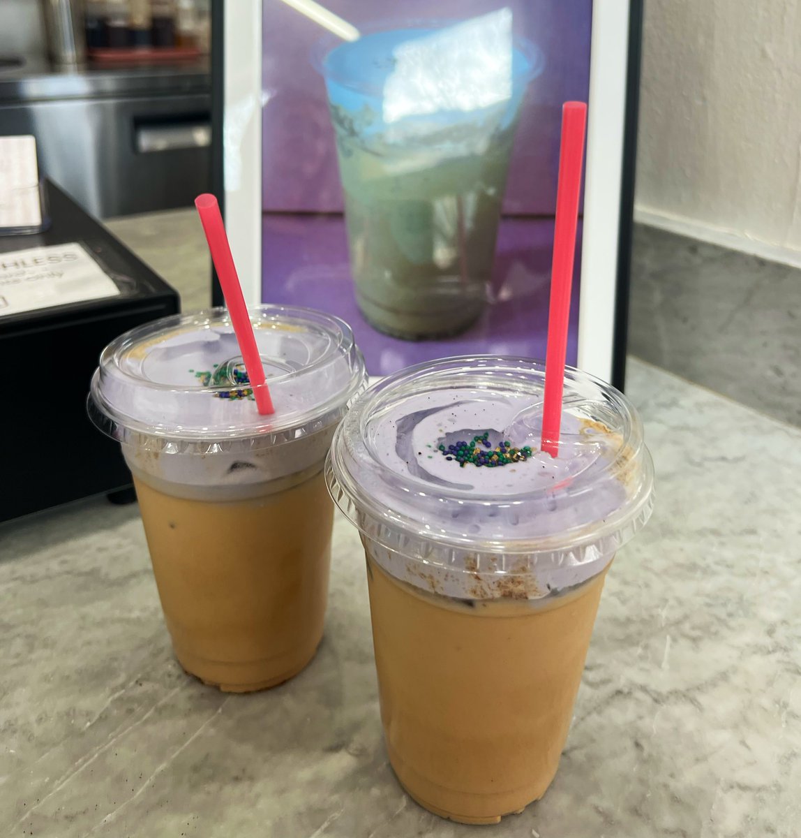 King cake lattes 💚💜💛