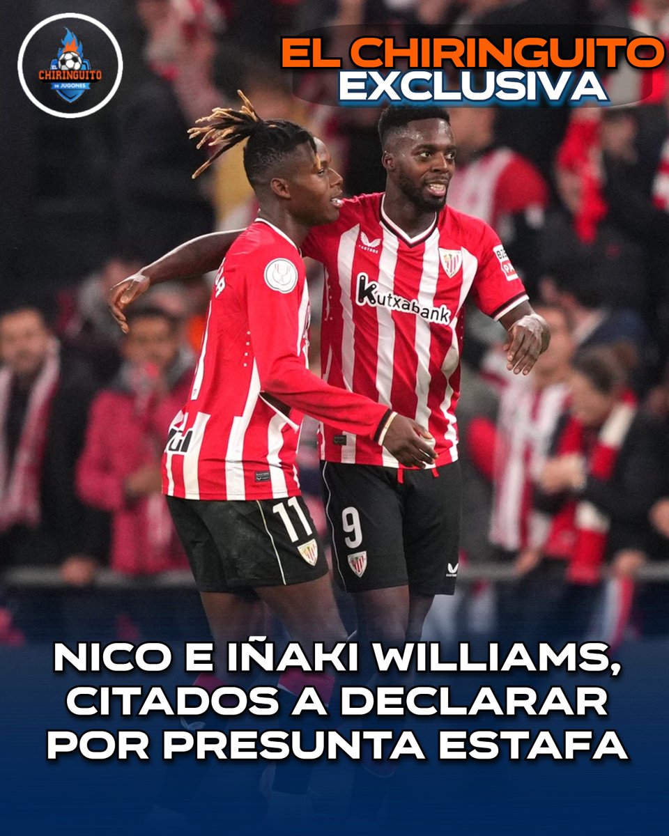 elchiringuitotv's tweet photo. 🚨 EXCLUSIVA @elchiringuitotv 🚨

👉 IÑAKI y NICO WILLIAMS, citados a declarar por PRESUNTA ESTAFA.

👉 La declaración se hará por videoconferencia el martes 27 de enero. https://t.co/G3DOFpcQJZ