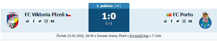 ⚽ EL | Plzeň vede v Evropské lize nad Portem. 🤯 Dokáže vedení udržet? Sledujte duel u nás. ⤵️

👉 onlajny.com/match/index/da…

#uel #onlajny_com