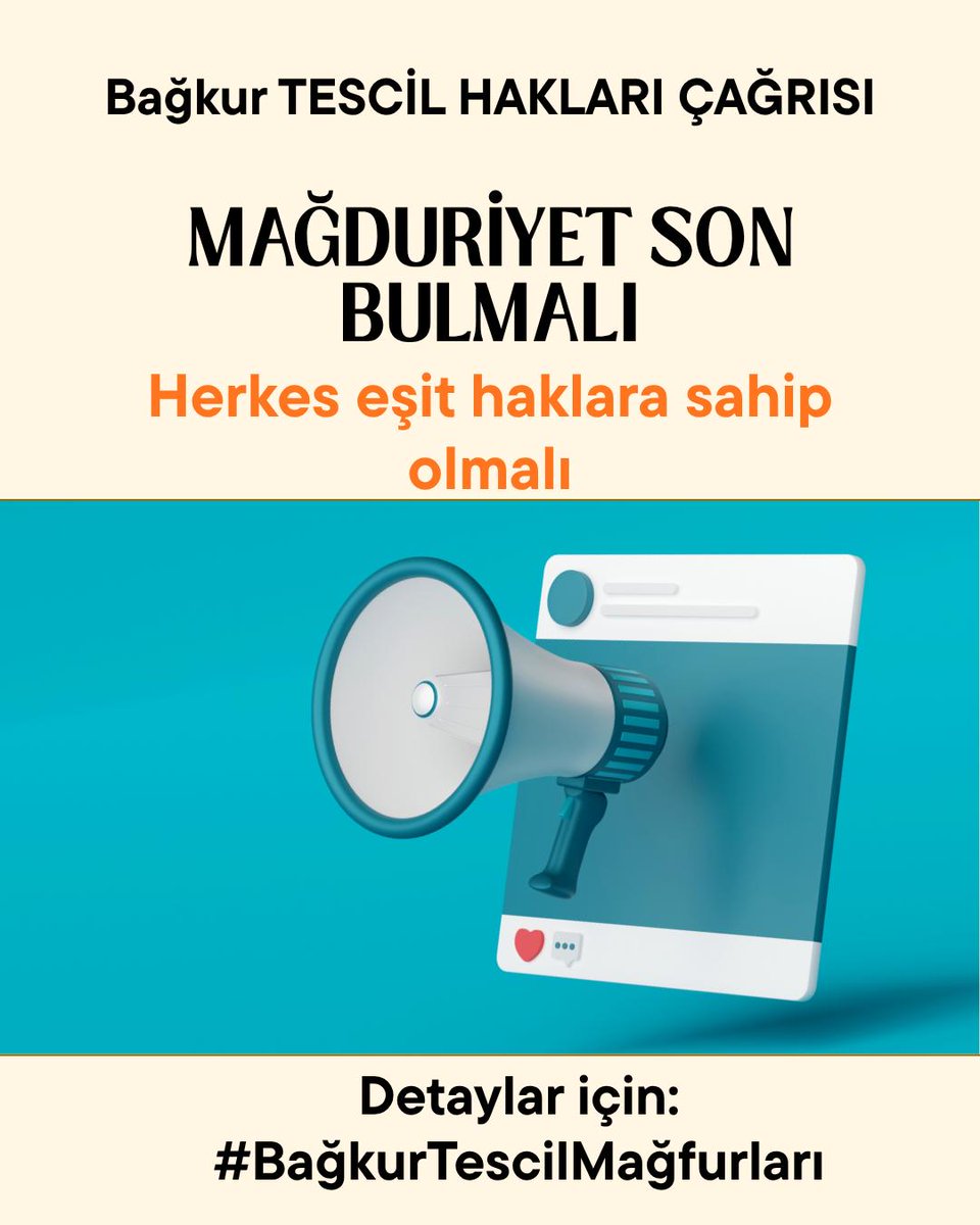 <a href="/Murat129677/">Murat</a> <a href="/B_Palandoken/">Bendevi Palandöken</a> <a href="/_cevdetyilmaz/">Cevdet Yılmaz</a> <a href="/mustafaelitas/">Mustafa Elitaş</a> <a href="/hulusiakarmedya/">Hulusi AKAR</a> <a href="/isikhanvedat/">Prof. Dr. Vedat Işıkhan</a> Devlet tescil yükümlülüğünü yapmadı, vatandaş mı suçlu? <a href="/B_Palandoken/">Bendevi Palandöken</a> Bu yanlışı düzeltmek için TESK devreye girsin! #BağKurTescilHakkı
#BağkurTescilMağdurı 
<a href="/_cevdetyilmaz/">Cevdet Yılmaz</a> 
<a href="/mustafaelitas/">Mustafa Elitaş</a> 
<a href="/hulusiakarmedya/">Hulusi AKAR</a>
<a href="/isikhanvedat/">Prof. Dr. Vedat Işıkhan</a>