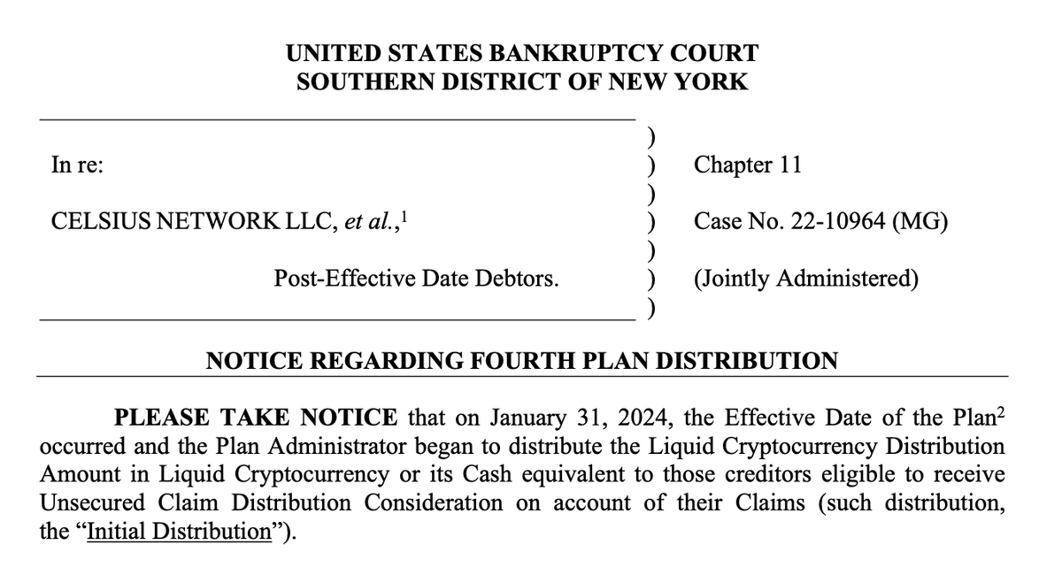 Celsius Fourth distribution incoming. https://t.co/NcMOvxIqSe