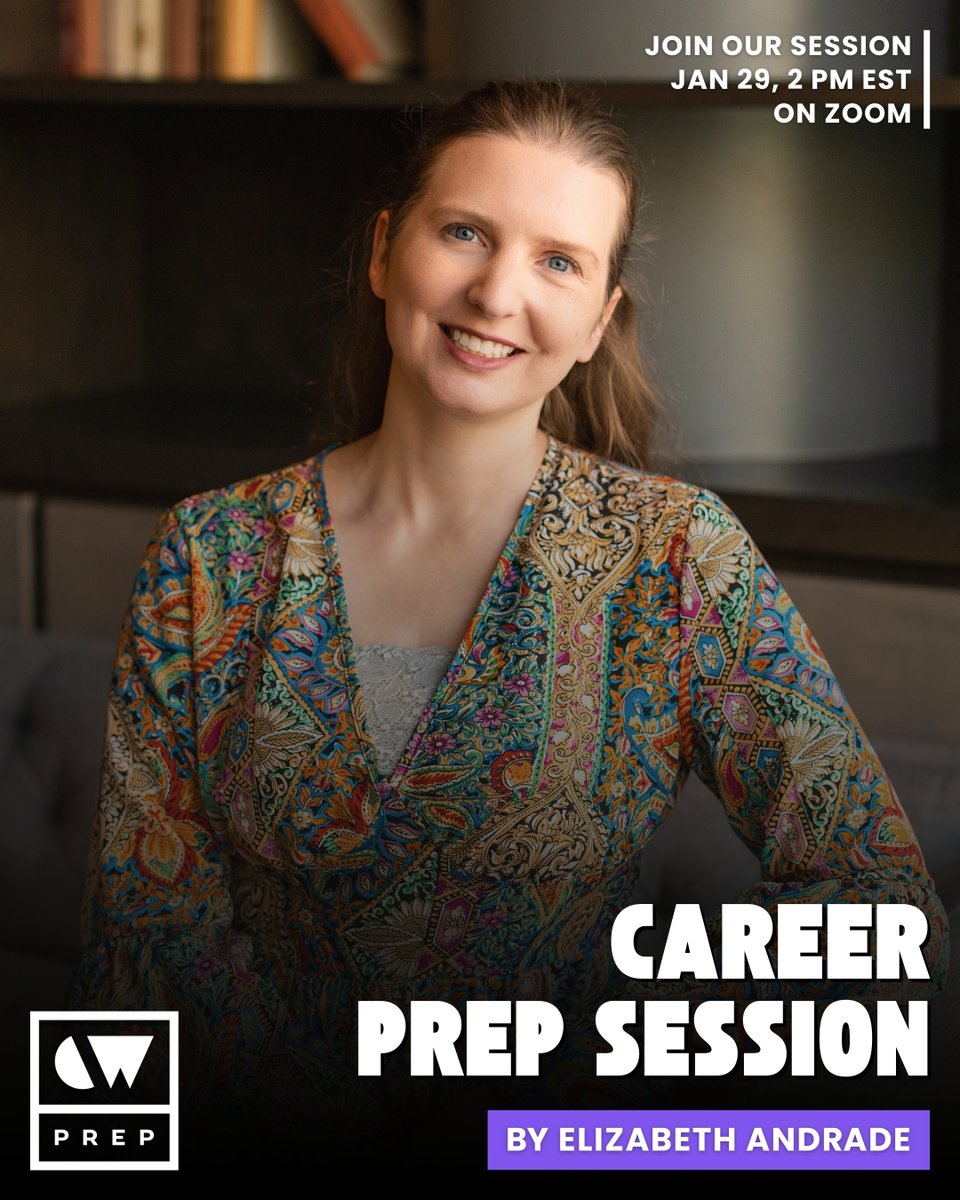 CW_Prep's tweet image. Hey CW PREP! Want to prepare for your future? 🤔  

Join our CW PREP Career Prep Session hosted by our Academic Coordinator, Elizabeth Andrade, MA.

The session will be held on Thursday, January 29, 2026, from 2:00 PM to 3:00 PM EST.

Message us for the Zoom link to join! 🔗