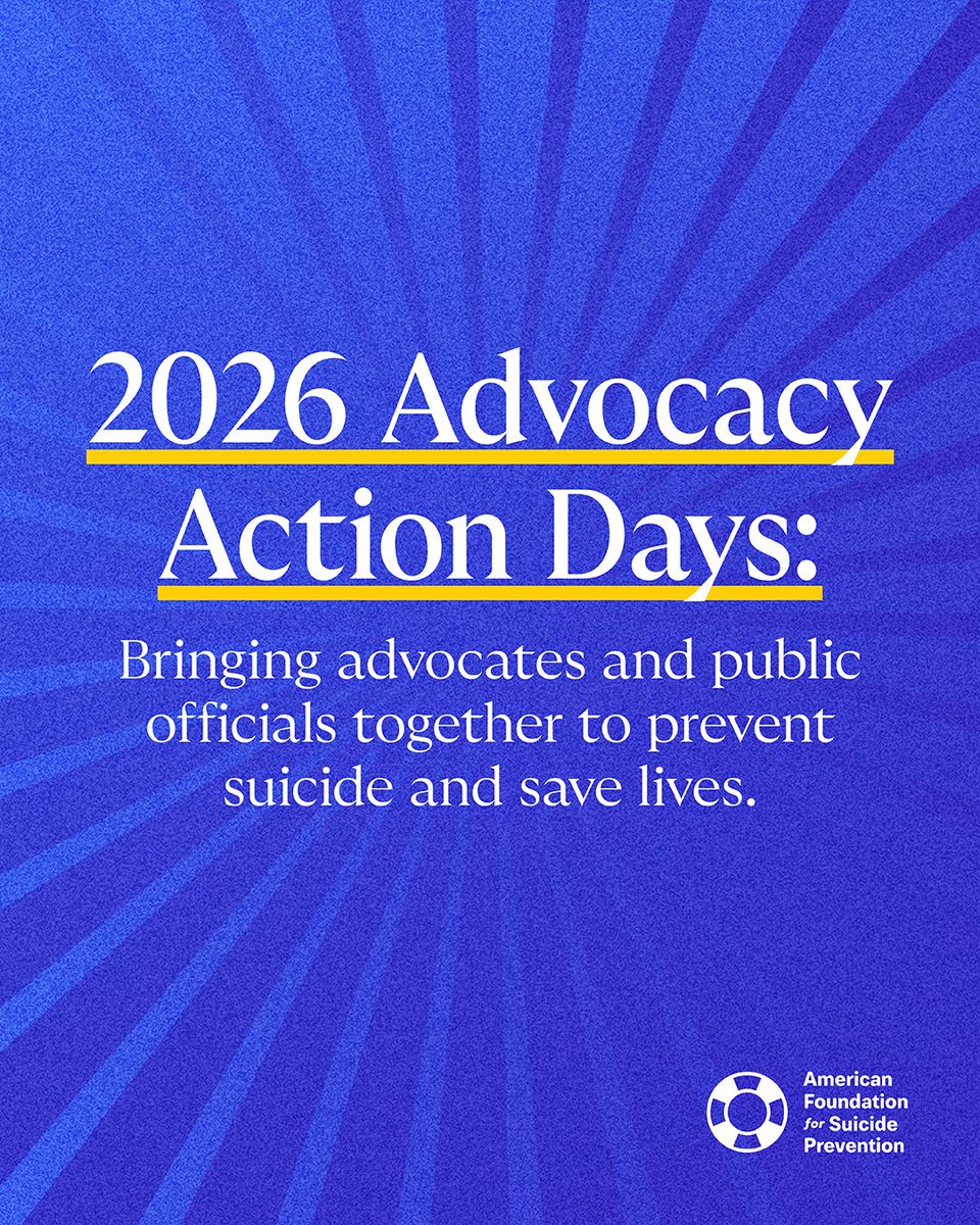 afspnational's tweet image. This January through May, join thousands of Volunteer Advocates at state capitals nationwide for Advocacy Action Days and meet with state officials to raise awareness about suicide prevention policies.

Find an event near you: afsp.org/calendar

#AFSPadvocacy