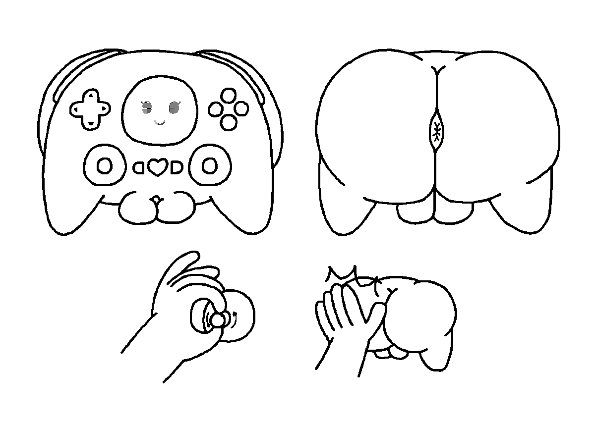 PuffyMaker's tweet photo. I've made a game controller OC concept.

This controller features twistable control sticks and a rear-end packed with touch sensors. https://t.co/IzSQWd4DFM