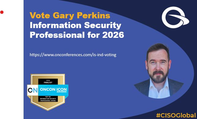 CISOGlobalInc's tweet photo. We’re proud to share that Gary Perkins, CISO of CISO Global, has been named a finalist for the 2026 ONCON Top 100 Information Security Professional Award.

Cast your vote here: https://t.co/qEnnoXfBXF

#CISO #CyberLeadership #Cybersecurity #ONCON https://t.co/9H88vOy4AS