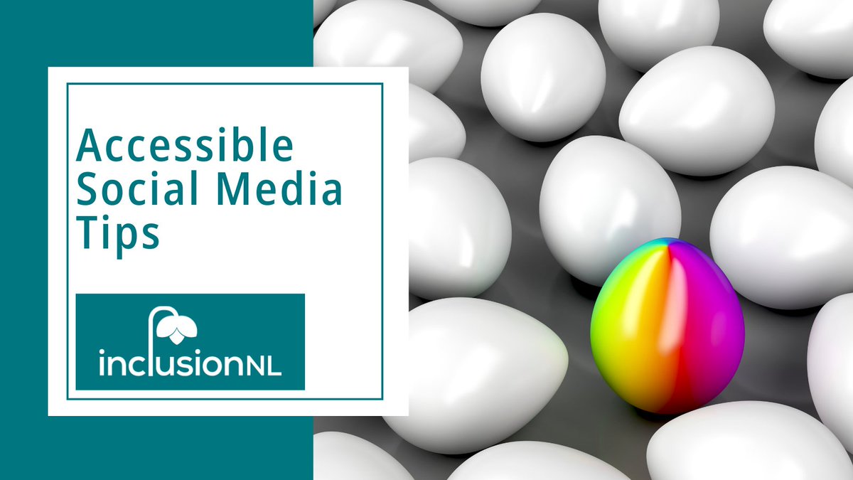 When creating your company's social media graphics, ensure you use high contrast images and text.

You can test the contrast between your background and text colors using the contrast checker at webaim.org - a 4.5 or above meets accessibility standards.