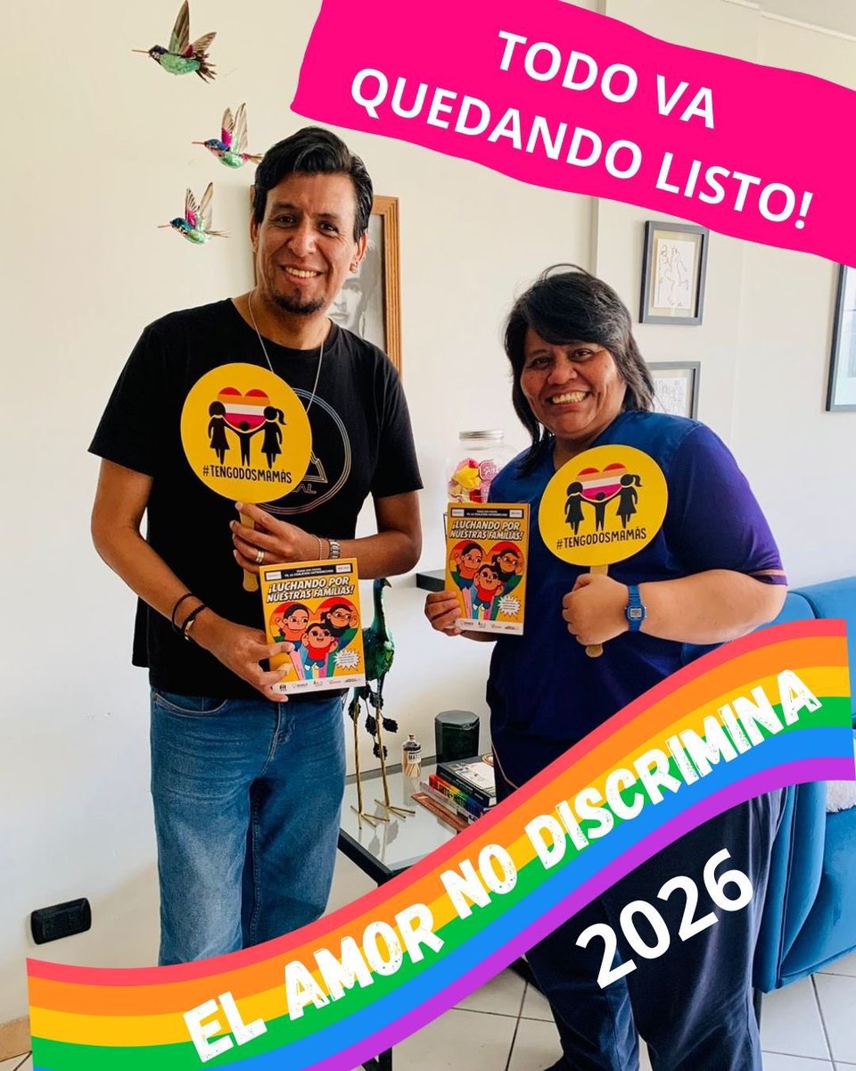 Tengo2Mamis's tweet photo. Hola! Se viene un día importante para reafirmar nuestro derecho al amor y a la familia. #Elamornodiscrimina para este año 2026 viene preparando el escenario para que profeses tu amor a la persona amada en igualdad y sin discriminación. #MatrimonioigualitarioYA 🏳️‍⚧️🏳️‍🌈 https://t.co/TMpgWo4JL6
