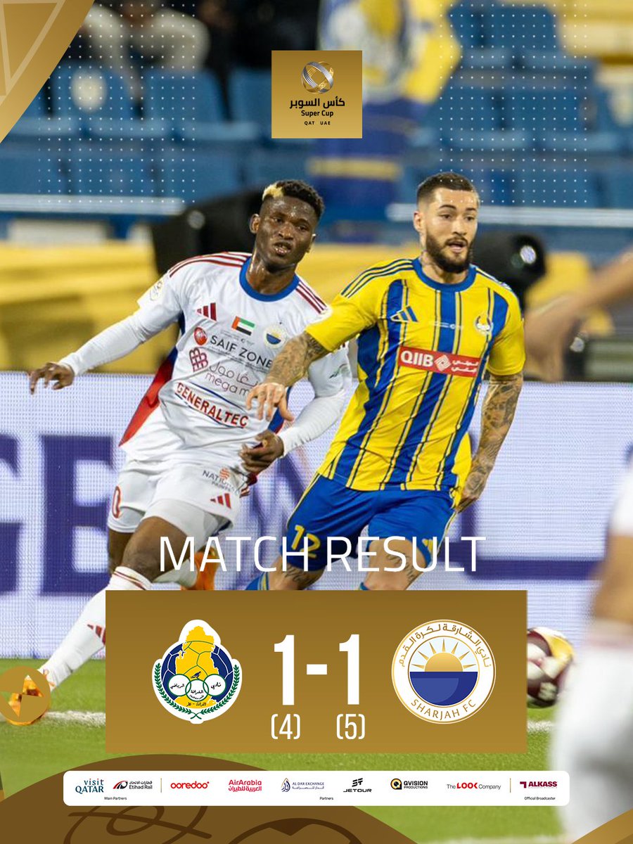 QSL_EN's tweet image. 🔚 Full-time

#AlGharafaSharjah | #QatariEmiratiSuperCup | #SuperCup