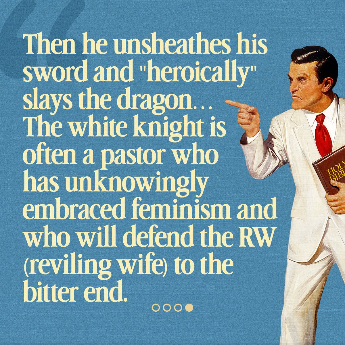 New_Christendom's tweet image. “The white knight is often a pastor who has unknowingly embraced feminism and who will defend the reviling wife to the bitter end.” - @DavidEdgington