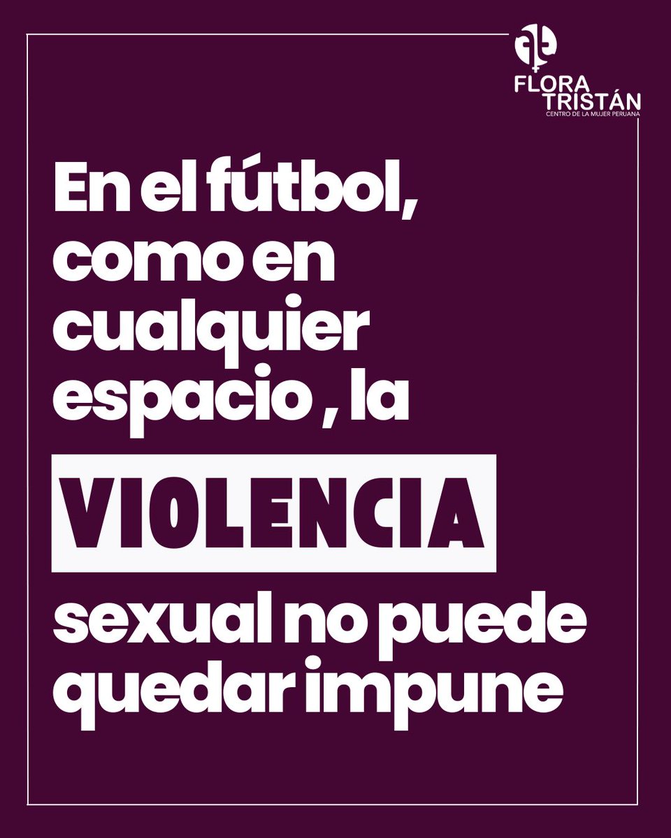 Alerta 🇵🇪 | Ninguna institución puede ser indiferente frente a estos delitos. Exigimos que los clubes deportivos rechacen estas prácticas, evalúen los antecedentes de sus jugadores y que las investigaciones continúen con diligencia para que no haya impunidad. ¡No más violencia!