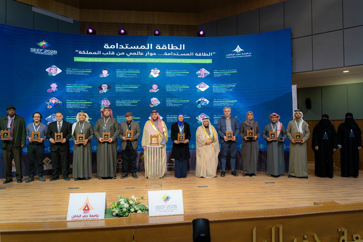 اختتمت #جامعة_حفر_الباطن أعمال مؤتمر ومعرض «الطاقة المستدامة وتمكين المستقبل»، بمشاركة 19 متحدثًا من 17 دولة، وبحضور تجاوز 1500 مشارك، إضافة إلى استفادة أكثر من 300 مشارك من الورش العلمية المصاحبة.

#SEEF2026