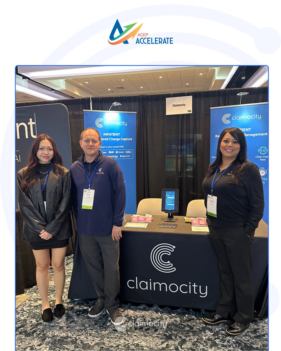 claimocity's tweet photo. Another amazing day at ACEP Accelerate ’26!

Today is the final day, and we’d love to connect before the conference wraps.

👉 Can’t make it to the booth today? Book a demo to learn more after the conference: https://t.co/UYAd8POTbo

#Claimocity #EmergencyMedicine #ACEP https://t.co/eFoTI41td6
