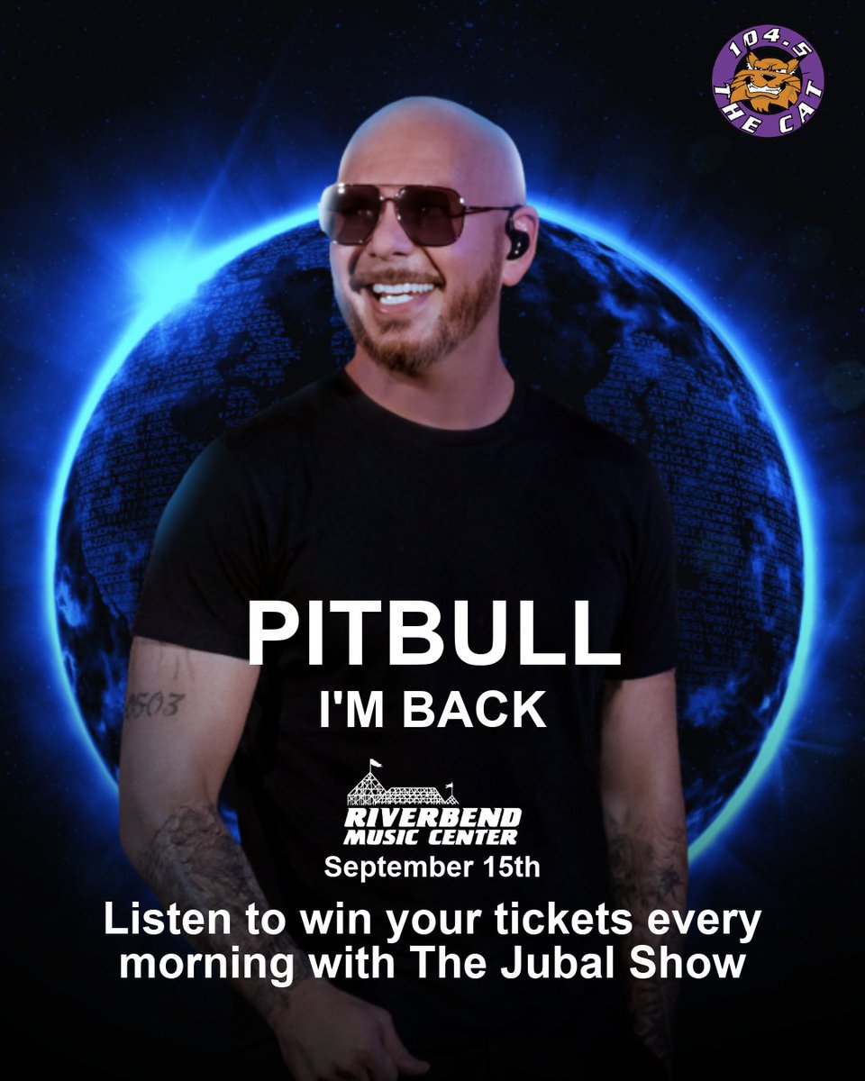 1045thecat's tweet image. Tomorrow morning, @TheJubalShow has your last shot at @pitbull tickets to see the #ImBack Tour September 15th at @RiverbendPNC! 
Wake up and win on @1045TheCat!