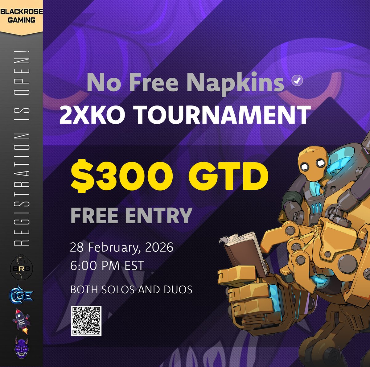 🚨 NEW OLT ALERT 🚨
<a href="/TeamBasai/">Basai 🟣</a> is hosting an Online Tournament for 2XKO!

📅 Feb 28, 2026
🎟️ FREE ENTRY
🔴 Streamed matches
💰 $300 GTD

Sign up here: start.gg/tournament/no-…