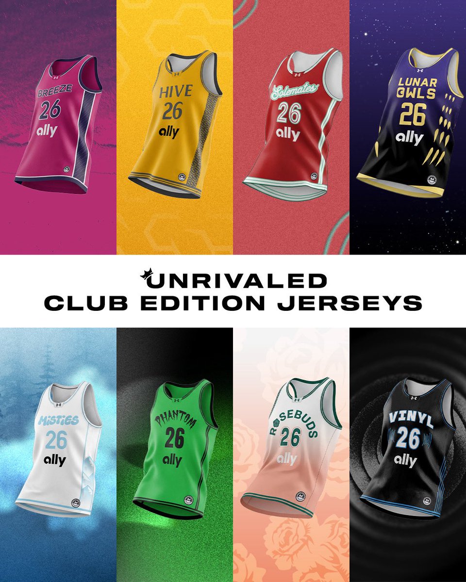 Unrivaledwbb's tweet photo. Introducing our Club edition jerseys!
Available tomorrow Jan. 23 at 11am EST https://t.co/xVOKfZJ5ZZ