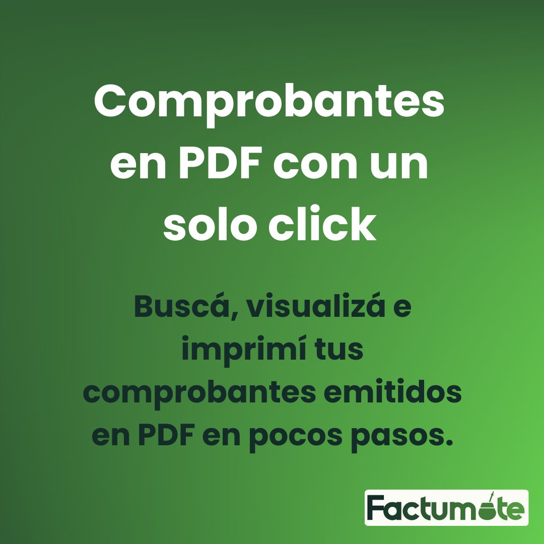 Factumate's tweet image. Todo más fácil.
Accedé a tus comprobantes en PDF cuando los necesites, con un solo click. 💻✨