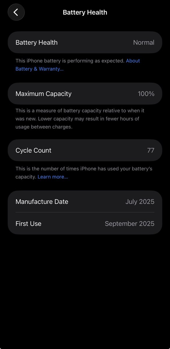 IAmIndranil_'s tweet photo. @beebomco Always charge 0-100 battery will degrade in no time. The more heat it will produce during charging the more battery will deplete. 100% at 77. https://t.co/0hHV7k22E5