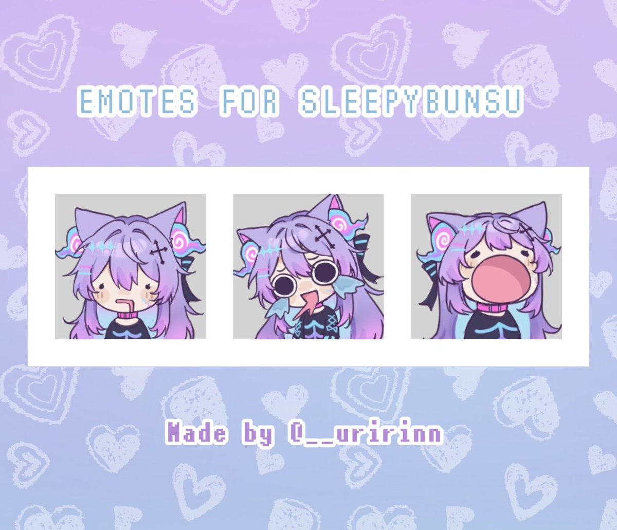 Sleepybunsu's tweet photo. I got new emotes! 👻💜

They’re so cute!!! 😭 https://t.co/0mlHQbiGTC