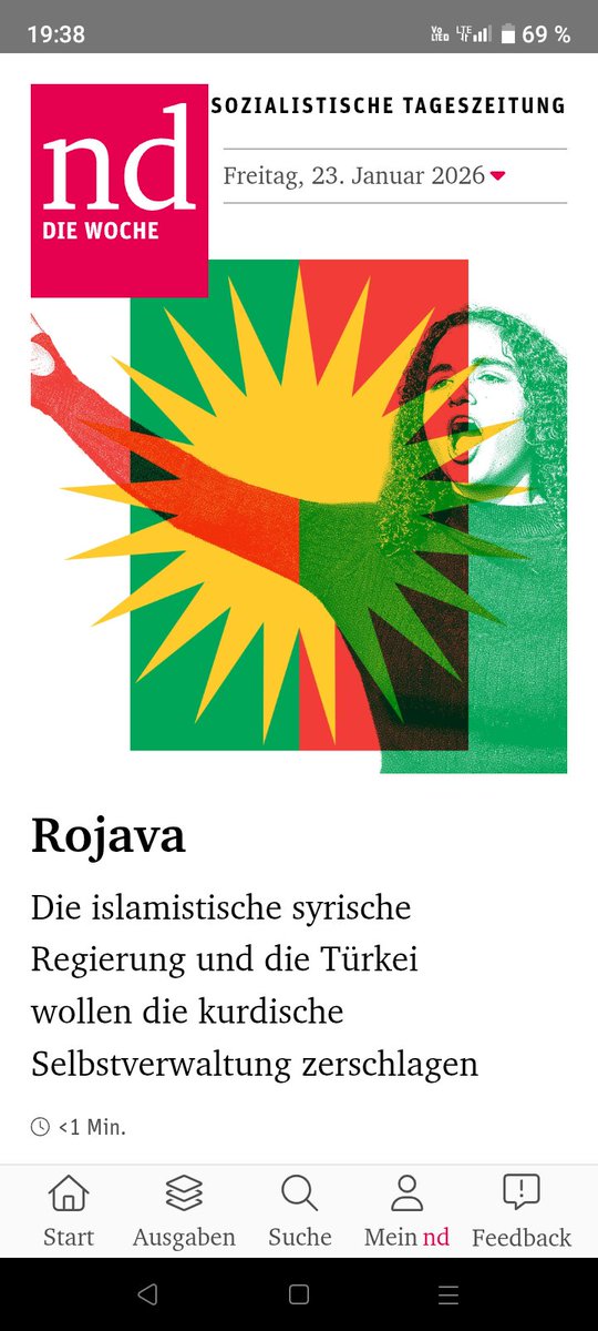 Gegen den islamistischen Angriff auf Rojava auf die Straße gehen. 

Heute im ND mit Rosa Burc (<a href="/rosaburc/">Rosa Burç</a> ) und Christopher Wimmer