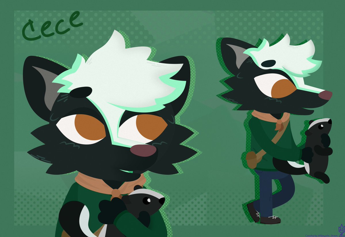 Here's the prize from the last raffle! C: Congratulations to the winner <a href="/CeceTheSkunk/">Charl 🦨</a> ,&amp; thank you so much to everyone who participated!
It's worth noting that I've been experimenting with a front style for lateral style characters without abandoning the #NITW style c; #nitwstyle
