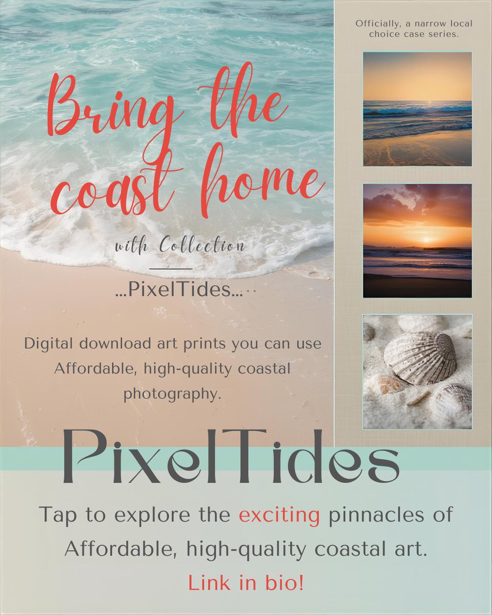 Janet_Pinto91's tweet photo. 🌊 Bring the beauty of the coast into your space with stunning digital art from PixelTides!
Discover vibrant beach scenes, serene shorelines, and dramatic sky photography — perfect for prints, wall décor, and creative projects. 🖼️✨
https://t.co/kRx1LLCrEw https://t.co/gfcgCn8uMQ