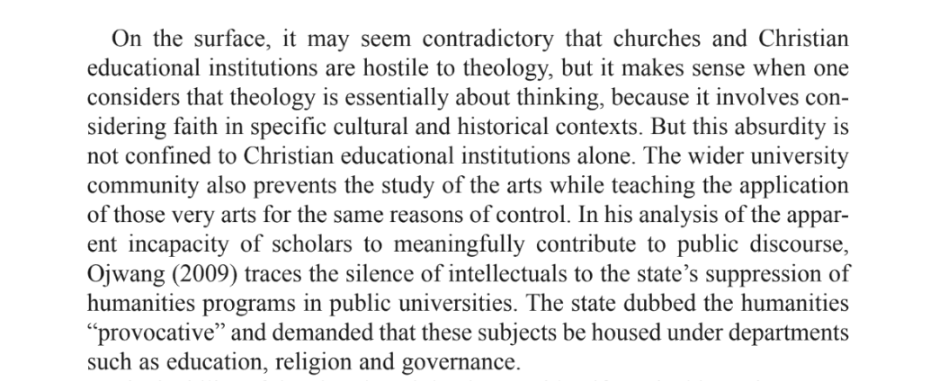 wmnjoya's tweet image. In Kenya it was worse. They gave scholarships to Africans to attend "bible schools," blocked them from attending seminaries to study theology, condemning "theology" as evil because it doesn't lead to salvation. Philosophy in Kenya is condemned as evil by the clergy who have kept…