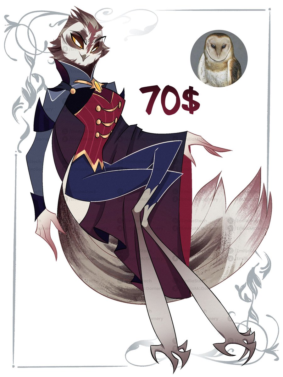 EmiliaStech's tweet image. Owl prince 🥀

PAYPAL ONLY (70$💸)
#HelluvaBoss #adoptable #Commission #OC #goetia