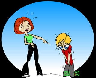 If I had to pick the #1 cutest thing a girl could say after she kicks a guy in the nuts it would be for her to laugh and say something like "I'm so glad I'm a girl" while he winces in pain. 

(art by Knave)