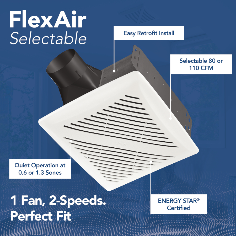 Something new is on the way👀 

Introducing the Broan-NuTone FlexAir Selectable bathroom exhaust fan with CleanCover grille. Experience powerful, quiet ventilation, designed for performance and convenience. Coming soon exclusively at Menards, Amazon, and broan.com.
