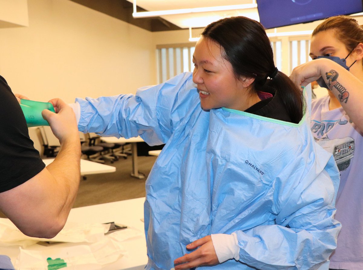 KansasCityU's tweet photo. The Surgery Club at KCU-Joplin hosted its Surgery Olympics, giving students the opportunity to compete in suturing, IV insertion, intubation and more.

Not only was this event impactful to our student's education, but all entry fees will benefit Community Clinic of Southwest MO. https://t.co/5UlgSmmAnL