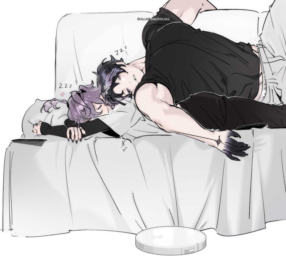 I like falling asleep when something heavy is pressing down on my back. I guess this addiction started because of my cat🐾
Here siblings sleep soundly💜💜