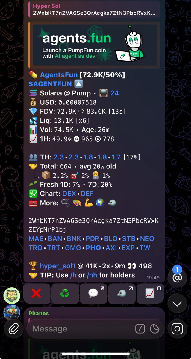 Sol_hyper1's tweet image. $AGENTFUN

2WnbKT7nZVA6Se3QrAcgka7ZtN3PbcRVxKZEYpNrP1bj